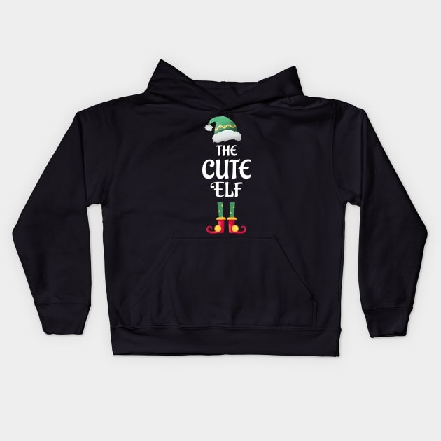 The Cute Christmas Elf Matching Pajama Family Party Gift Kids Hoodie by BooTeeQue